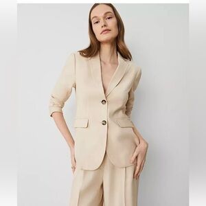 NWT $209 ANN TAYLOR SANDS EDGE GREENWICH BLAZER TWO BUTTON SZ 4